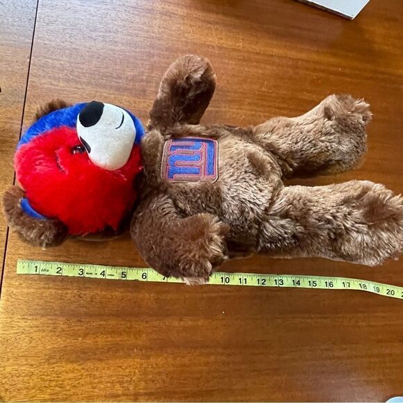 NWT Build A Bear NFL New York Giants Plush Bear Brown Red Blue - Picture 11 of 14